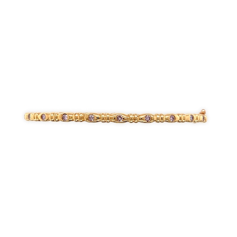 18K Rose Gold Bangle with Round Pink Diamonds .33ct tw   j7626